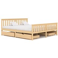 Bed frame with 4 drawers solid pine wood 180x200 cm - Bed Frame