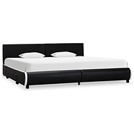 Bed frame with drawers black faux leather 180x200 cm - Bed Frame