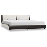 Bed frame gray-white faux leather 160x200 cm - Bed Frame