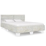 Bed frame gray natural rattan 140x200 cm - Bed Frame