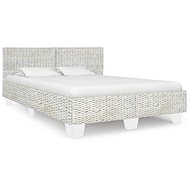 Bed frame gray natural rattan 160x200 cm - Bed Frame