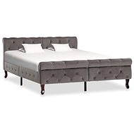 Bed frame gray velvet 140x200 cm - Bed