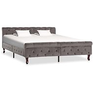 Bed frame gray velvet 160x200 cm - Bed
