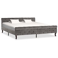 Bed frame gray velvet 180x200 cm - Bed
