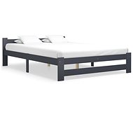 Bed frame dark gray solid pine wood 160x200 cm - Bed