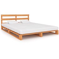 Bed frame made of brown solid pine pallets 120x200 cm - Bed