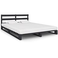 Bed frame made of gray solid pine pallets 120x200 cm - Bed Frame