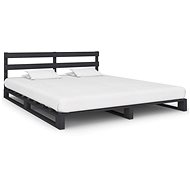 Bed frame made of gray solid pine pallets 160x200 cm - Bed