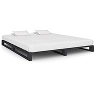 Bed frame made of gray solid pine pallets 200x200 cm - Bed