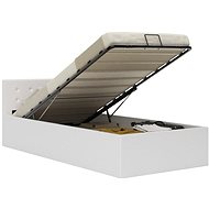 Bed frame lifting storage space white faux leather 90x200 cm - Bed Frame