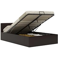 Bed frame lifting storage space gray faux leather 120x200 cm - Bed Frame