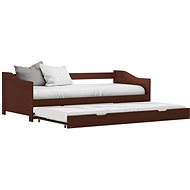 Sliding bed / sofa frame dark brown pine 90x200 cm - Bed