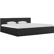 Lifting bed frame storage space dark gray textile 180x200cm - Bed