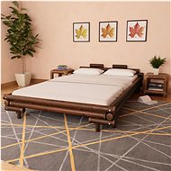 Bed frame dark brown bamboo 140x200 cm - Bed Frame