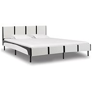 Bed frame black and white faux leather 180x200 cm - Bed Frame