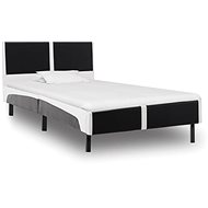 Bed frame black and white faux leather 90x200 cm - Bed Frame