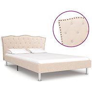 Bed frame beige textile 140x200 cm - Bed Frame