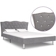 Bed frame light gray textile 140x200 cm - Bed Frame