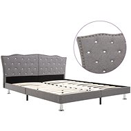 Bed frame light gray textile 160x200 cm - Bed Frame