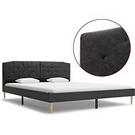 Bed frame black textile 160x200 cm - Bed Frame