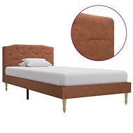 Bed frame brown textile 90x200 cm - Bed Frame