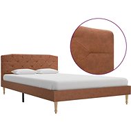 Bed frame brown textile 120x200 cm - Bed Frame