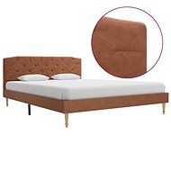 Bed frame brown textile 140x200 cm - Bed Frame