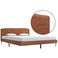 Bed frame brown textile 160x200 cm - Bed Frame