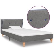 Bed frame light gray textile 90x200 cm - Bed Frame
