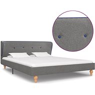 Bed frame light gray textile 140x200 cm - Bed Frame