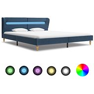Bed frame with LED light blue textile 180x200 cm - Bed Frame