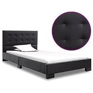 Bed frame black faux leather 90x200 cm - Bed Frame