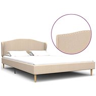 Bed frame beige textile 140x200 cm - Bed Frame