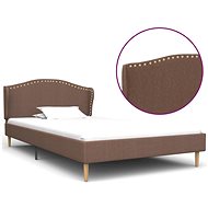 Bed frame brown textile 90x200 cm - Bed Frame