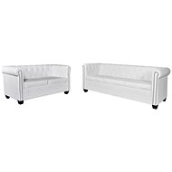 Chesterfield Sofas Two-seater and Three-seater Faux Leather White - Sofa