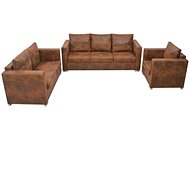 3-piece Sofa Artificial Suede - Sofa