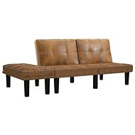 2-seater Sofa Brown Artificial Brushed Leather - Couch