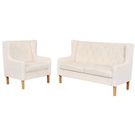 2-piece sofa textile upholstery cream white - Sofa