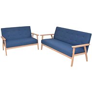 2-piece Sofa with Textile Upholstery, Blue - Sofa