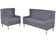 2-piece sofa with textile upholstery gray - Sofa