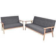 2-piece Sofa with Textile Upholstery Dark Grey - Sofa