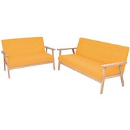 2-piece Sofa, Textile Upholstery, Yellow - Sofa