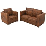 2-piece sofa suede suede - Sofa