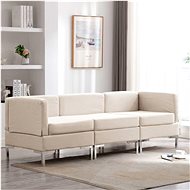 3-piece Sofa Textile Cream - Sofa