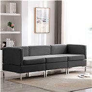 3-piece Sofa, Textile, Dark Grey - Sofa