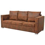 3-seater sofa, faux suede, 191x73x82 cm - Couch