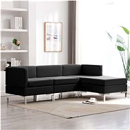 4-piece Sofa, Textile, Black - Sofa