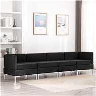 4-piece Sofa, Textile, Black - Sofa