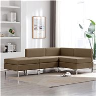 4-piece Sofa, Textile, Brown - Sofa
