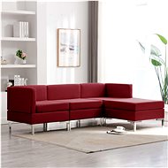 4-piece Sofa, Textile, Burgundy - Sofa